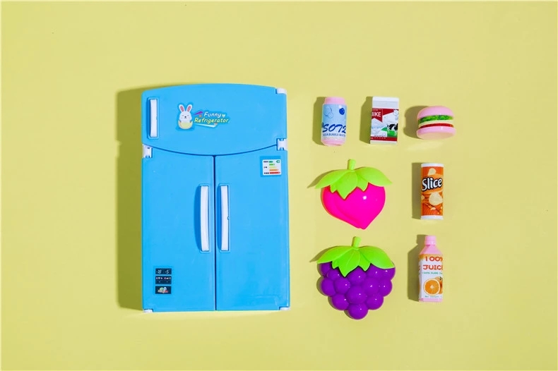 Factory direct sales of simulation household appliances, children's fun mini refrigerators, food toys, children's educational role-playing games, and cartoon toys are all selling well Specification drawing