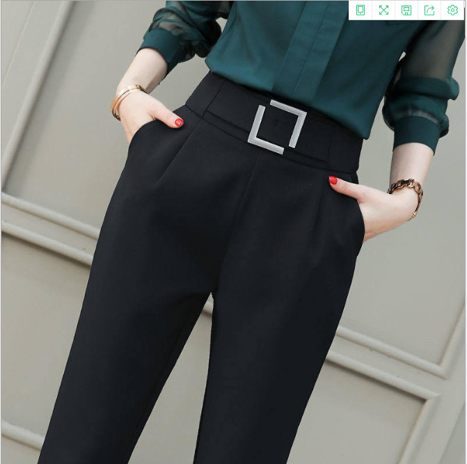 Spring and autumn new high-waisted elastic suit Harem pants, fashionable and stylish plus-size pants, loose and slimming casual pants for women