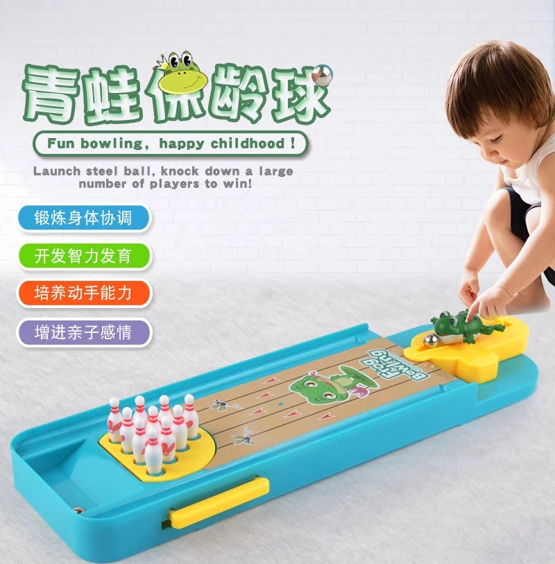 Creative frog bowling parent-child interactive game, Pinball launching platform, tabletop game, children's educational toy h Item Picture