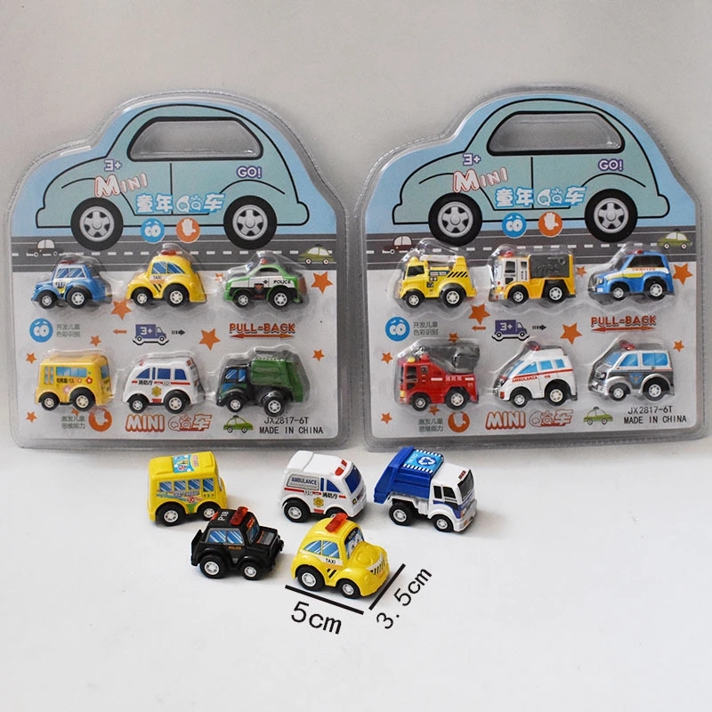6 mini car toys with suction plates, cartoon Q-version police car set, baby pocket toy car htt Specification drawing