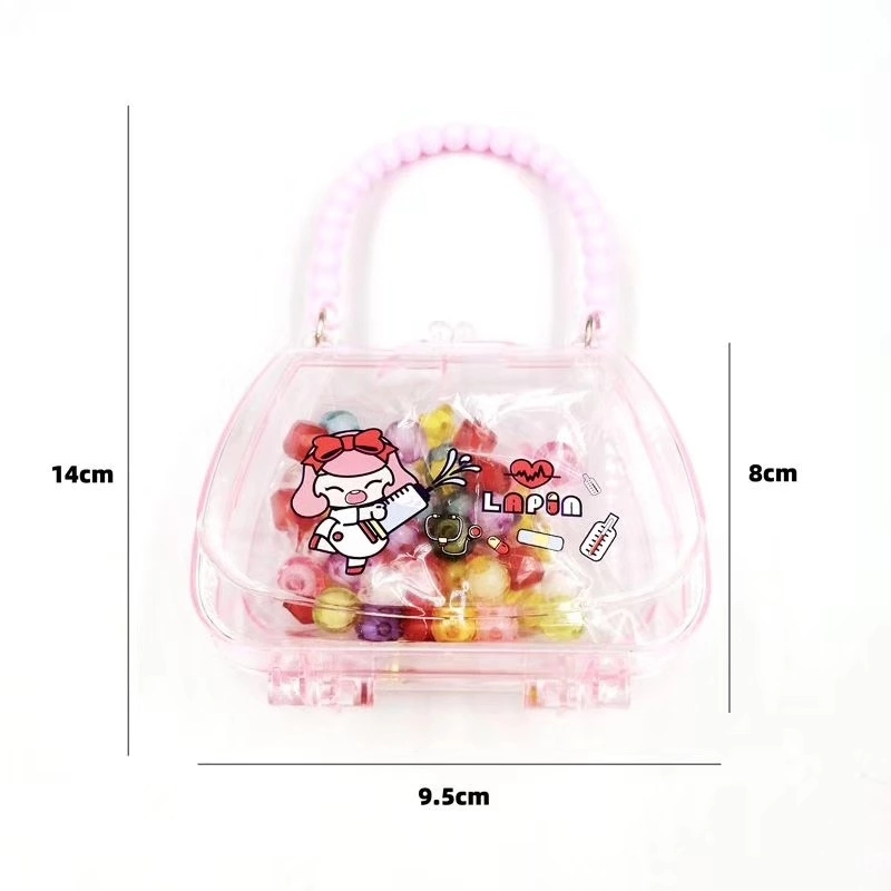Korean creative cartoon handbag, cartoon beaded bracelet, necklace, children's diy handcrafted beaded educational toy Specification drawing