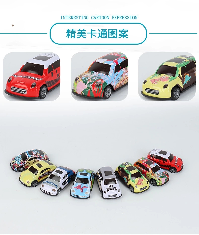 Cross-border exclusive gifts: car models, cartoon Q-version toy cars, gift cars, mini Rebound alloy cars, boys details Picture