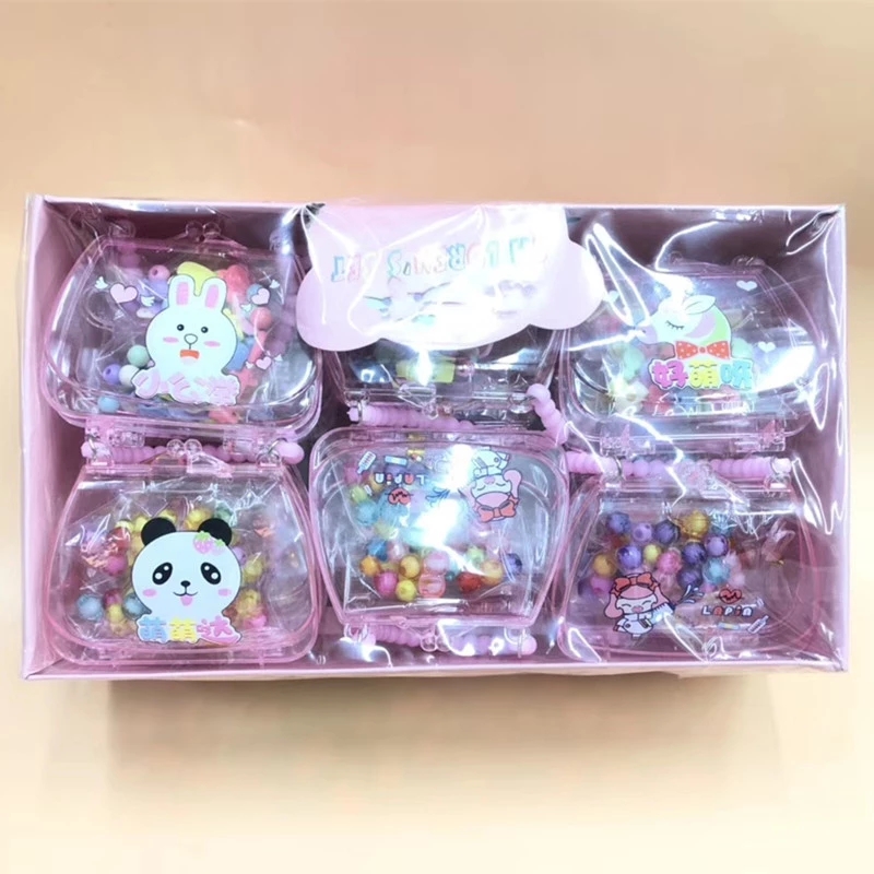 Korean creative cartoon handbag, cartoon beaded bracelet, necklace, children's diy handcrafted beaded educational toy Item Picture