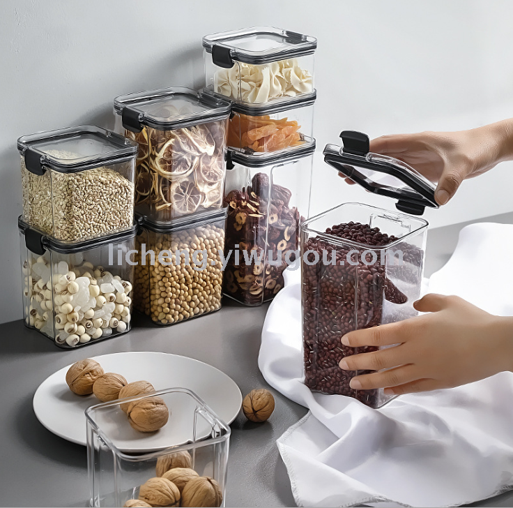 Lata sellada caja de almacenamiento de cereales de grano caja de almacenamiento de frutas secas de plástico de cocina tarro de almacenamiento de cereales de noodle Application Scenario