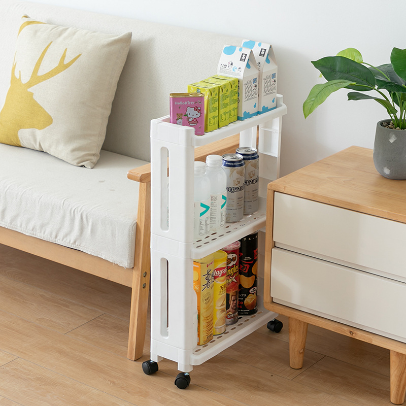 Wheeled storage rack, kitchen, bathroom, toilet, bathroom, floor-standing washing machine, slit storage rack details Picture