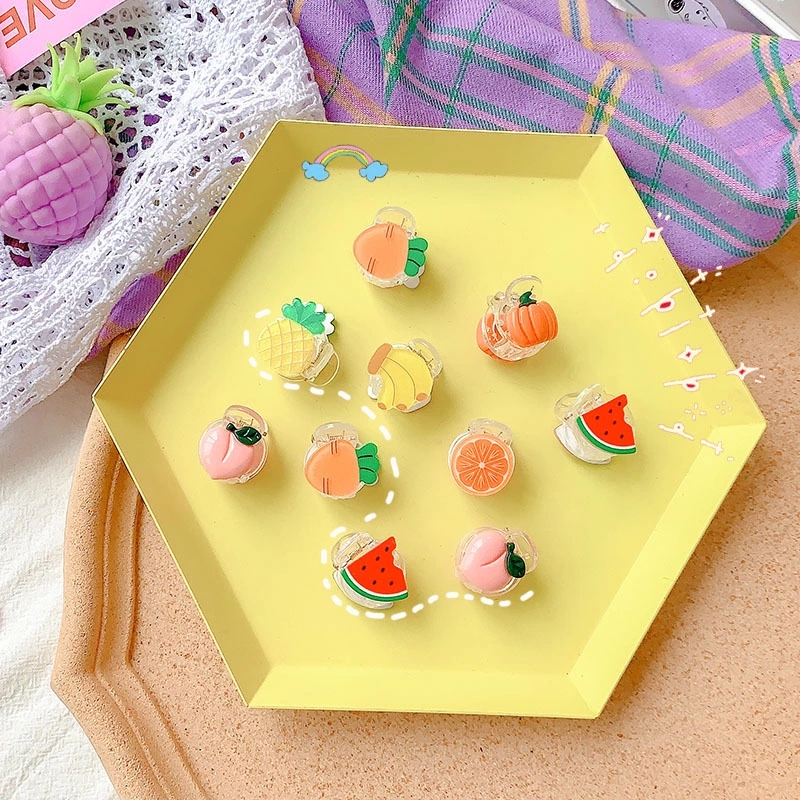 New Korean ins cartoon fruit hair clips for girls, cute and fresh top clips, small and adorable fruit side clips, top clips and hair accessories Specification drawing