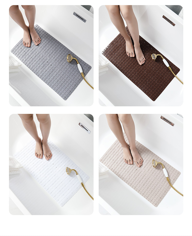 Xia Lang Cross-border checkered bathroom anti-slip MATS, shower and shower floor MATS, bathroom floor MATS with suction cups for delivery Specification image