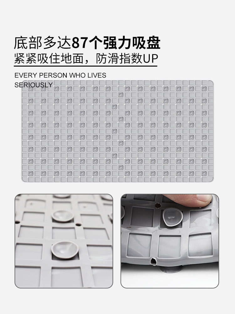 Xia Lang Cross-border checkered bathroom anti-slip MATS, shower and shower floor MATS, bathroom floor MATS with suction cups for delivery Item Picture