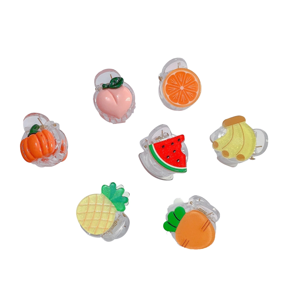 New Korean ins cartoon fruit hair clips for girls, cute and fresh top clips, small and adorable fruit side clips, top clips and hair accessories Application Scenario