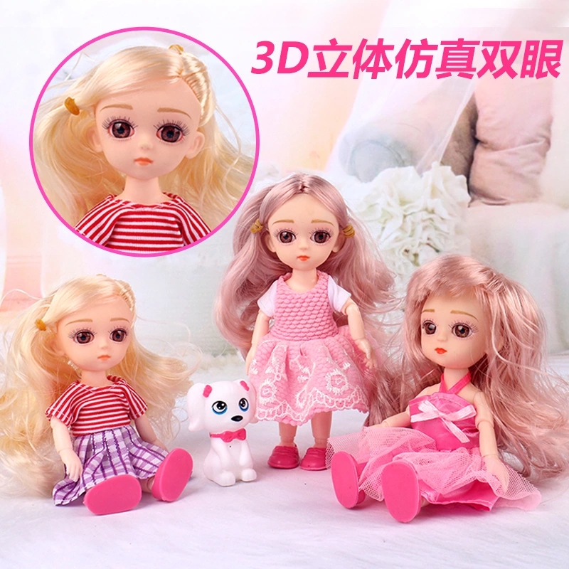 16 cm DJD makeup doll, Lele Barbie Doll, 3D true eyes, nude Barbie doll, Ding Xiaoma h details Picture