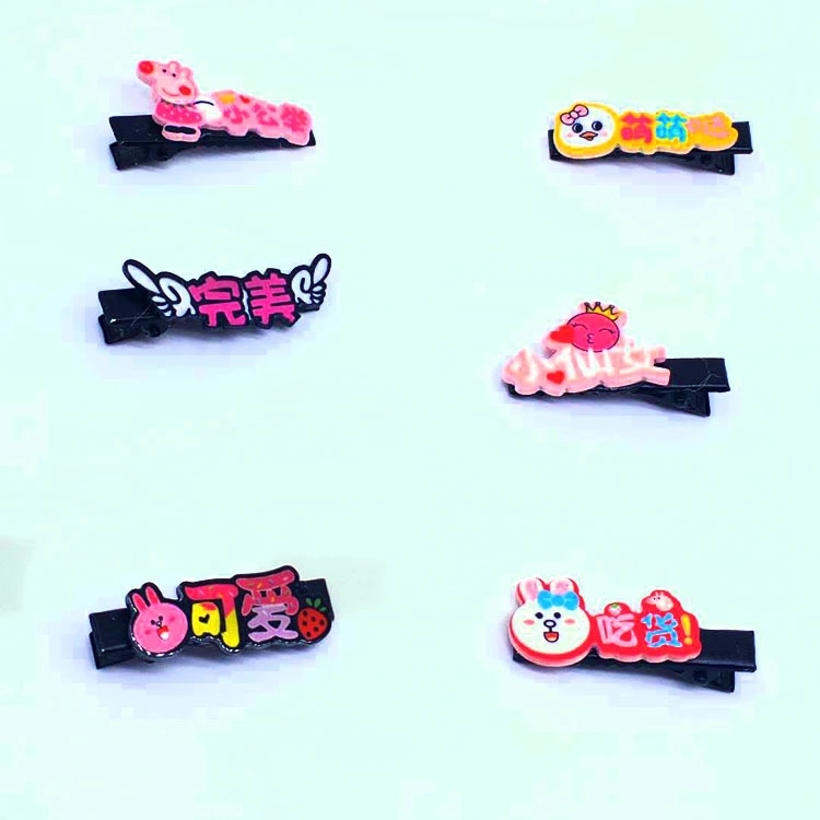 Children's hair clips, cartoon, cute and energetic girls, Chinese character hair clips, headwear, bangs, children's cute side clips wholesale Item Picture