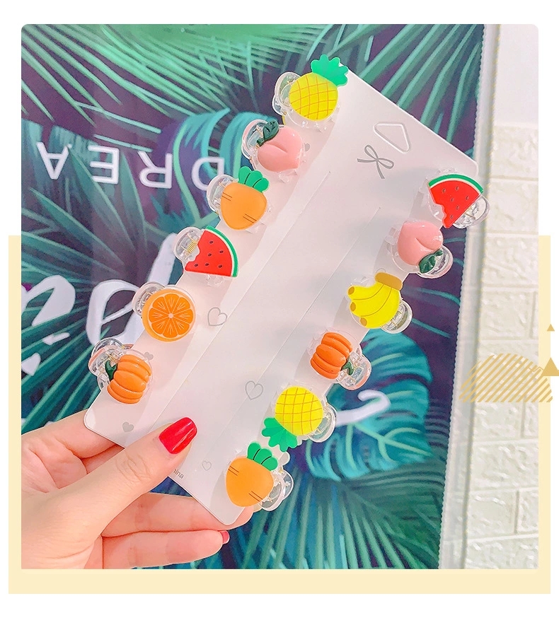New Korean ins cartoon fruit hair clips for girls, cute and fresh top clips, small and adorable fruit side clips, top clips and hair accessories Item Picture