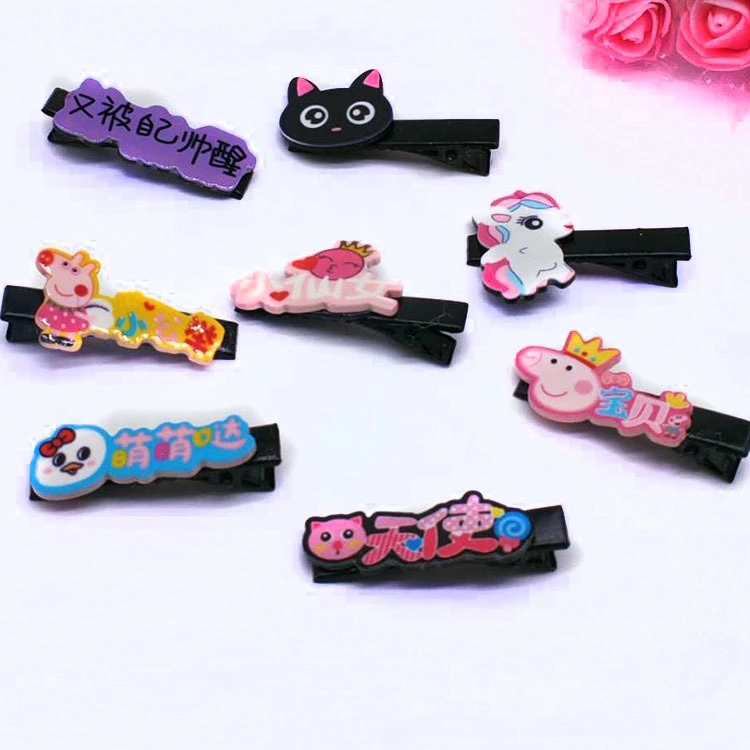 Children's hair clips, cartoon, cute and energetic girls, Chinese character hair clips, headwear, bangs, children's cute side clips wholesale full figure