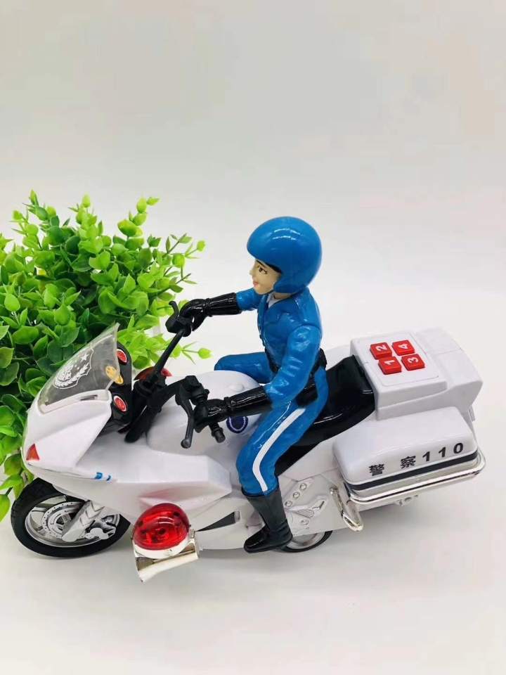 Factory direct sales of ABS material inertial motorcycles with lights and 4 story toys for urban patrol police are selling well at street stalls Specification drawing