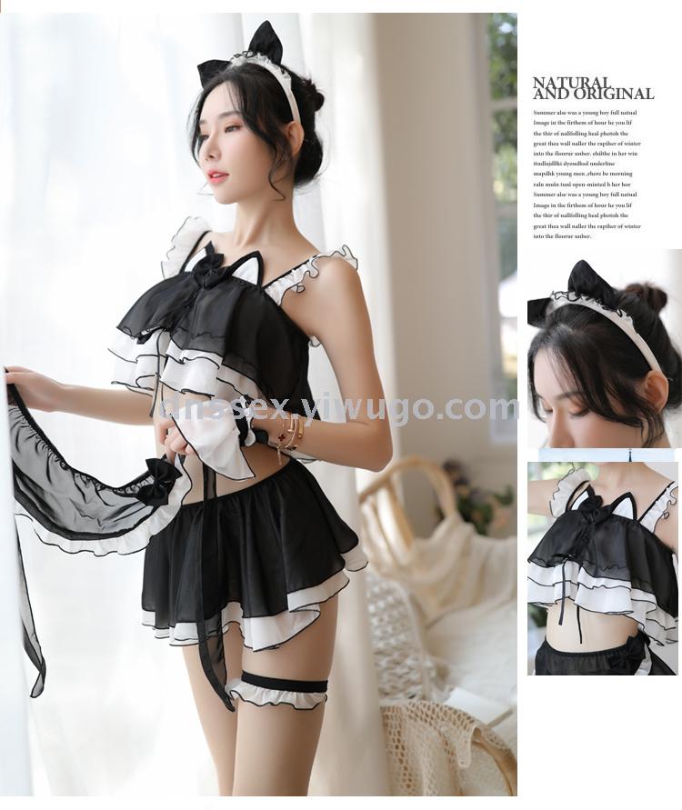 可爱 超薄 透视 猫耳上衣 情趣内衣