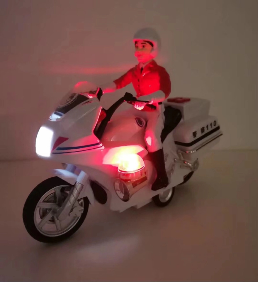 Factory direct sales of ABS material inertial motorcycles with lights and 4 story toys for urban patrol police are selling well at street stalls Application Scenario