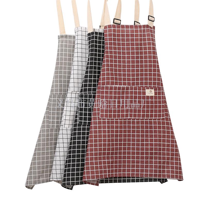 Household aprons printed waterproof antifouling aprons Cotton and linen aprons Kitchen aprons Household cleaning aprons
