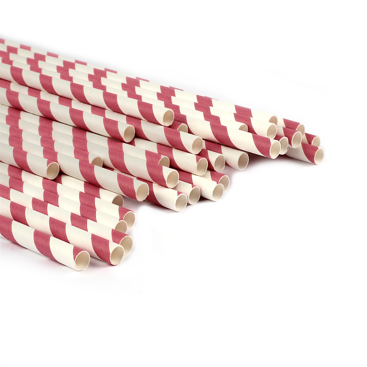 Disposable Color Juice Drink Paper Straw Hotel Catering Environmentally Degradable Striped Coffee Tea Drink Paper Straw Item Picture