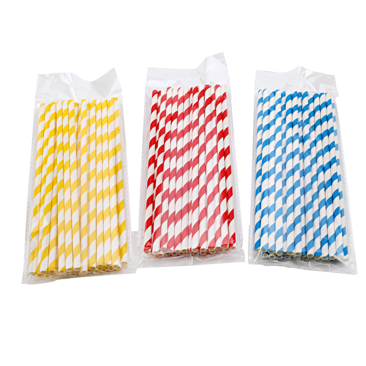 Disposable Color Juice Drink Paper Straw Hotel Catering Environmentally Degradable Striped Coffee Tea Drink Paper Straw Application Scenario