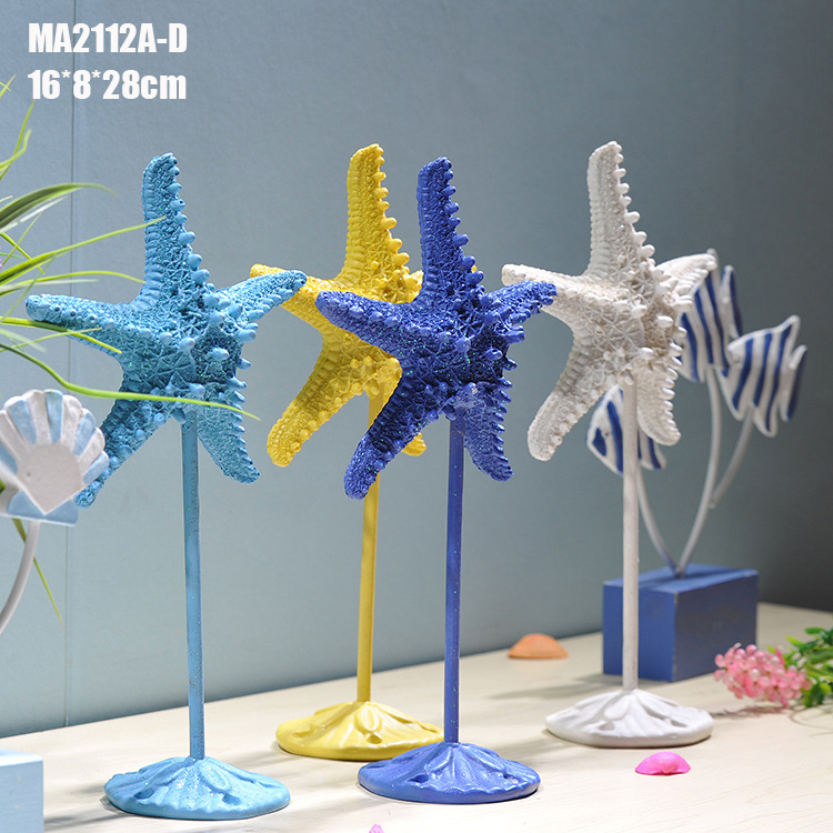 新款树脂海星 带底座 海洋系列 六角仿真海星 装饰布景 MA2112A-D