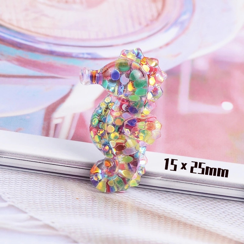 Sequin Sea Seahorse shell Starfish diy hairband Hair accessory material Drop glue mobile phone case accessories Resin accessories details Picture