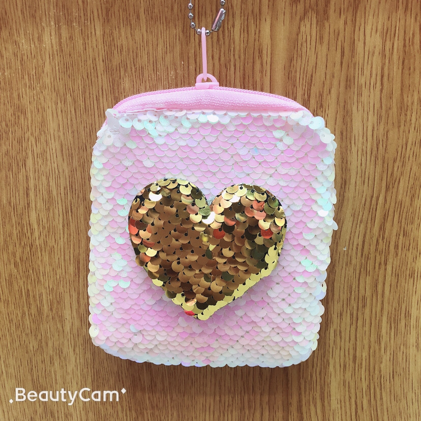 Coin wallet, plush sequined wallet, square sequined patch coin wallet, heart wallet, coin wallet Item Picture