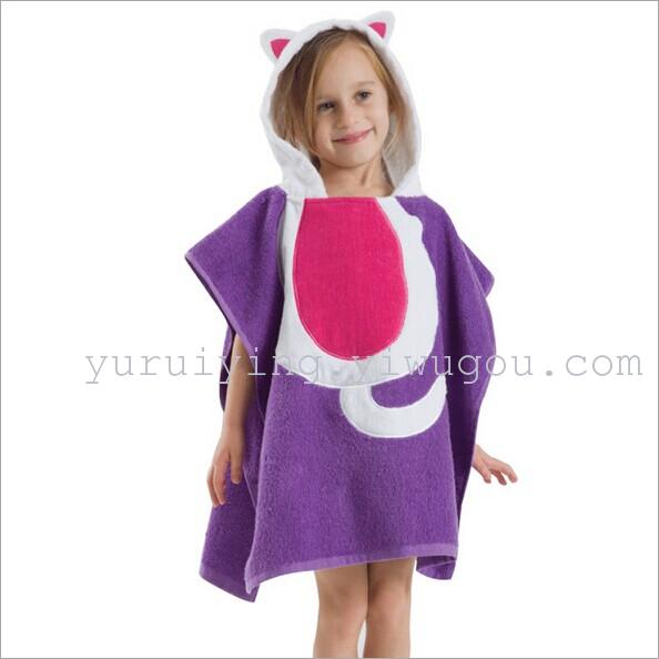 New Korean-style cute cartoon animal-shaped children's bath towels and bathrobes, direct sales from the manufacturer Item Picture