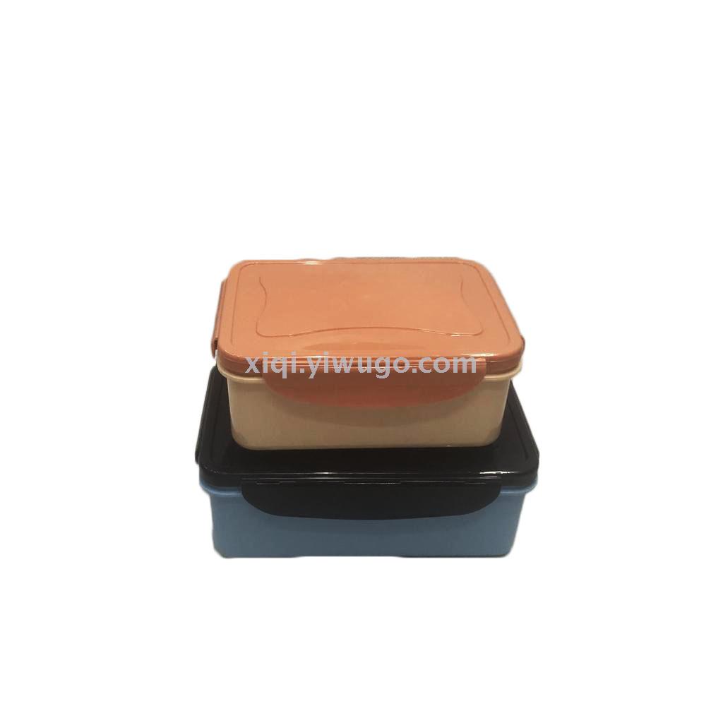 Circular lunch box with knife and fork sealed two rectangular lunch box high-grade portable bento box RS-1668