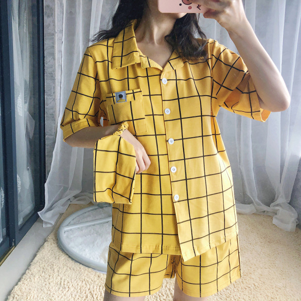 Summer pajamas, Crayon Shin-chan principal's style short sleeves and shorts, InS-style cartoon three-piece set with eye mask, home wear Application Scenario