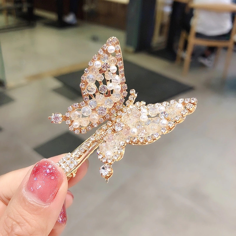 Moving butterfly hairpins, headwear, hair clips, super fairy forest style, sweet and nostalgic, shaking pearl clips, from South Korea Specification drawing