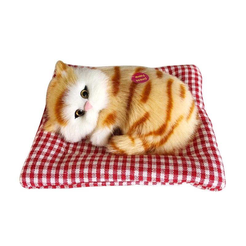 Factory direct sales of simulated sleeping MATS. Cats can make sounds. Cloth mat cats are creative birthday gifts for children and girlfriends details Picture