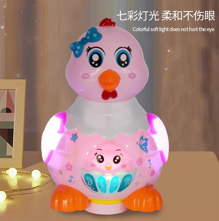 Electric egg-laying Chicken Upgraded version, egg-laying little hen Electric omnidirectional music Glowing children's educational toy h Specification drawing