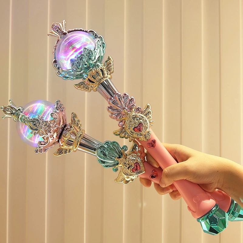 Light music starry sky magic wand, handheld luminous fairy wand, electric light wand, scepter, girls, children's toys full figure