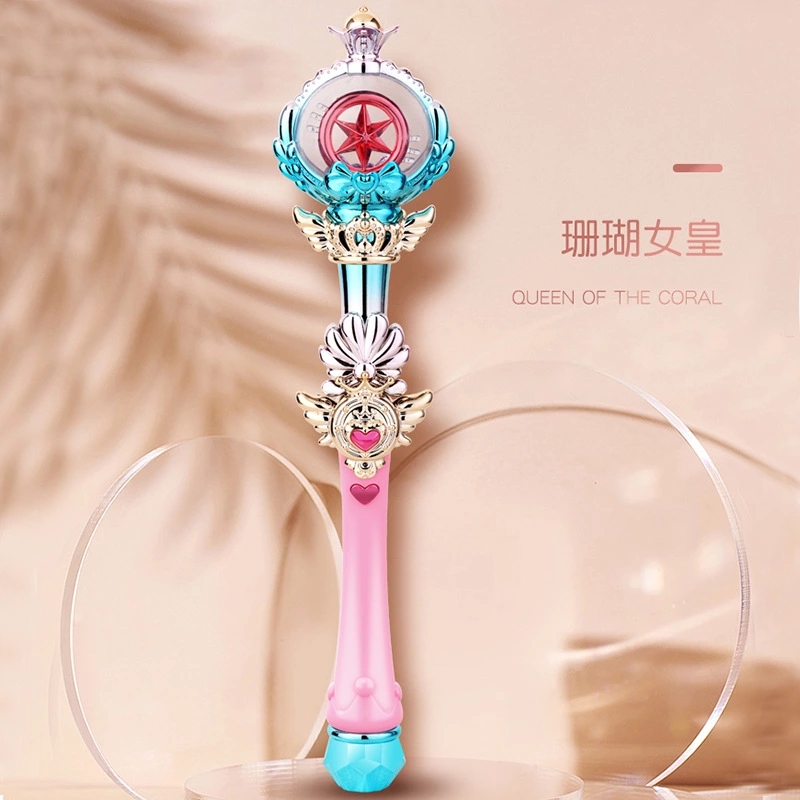 Light music starry sky magic wand, handheld luminous fairy wand, electric light wand, scepter, girls, children's toys details Picture