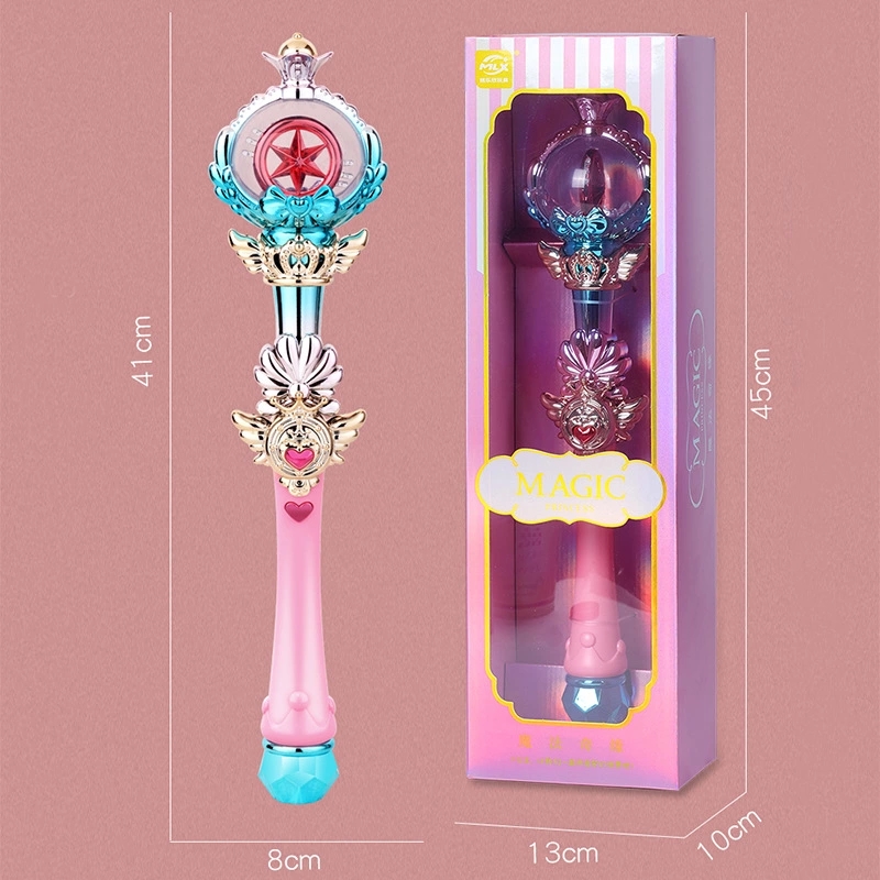 Light music starry sky magic wand, handheld luminous fairy wand, electric light wand, scepter, girls, children's toys Specification drawing