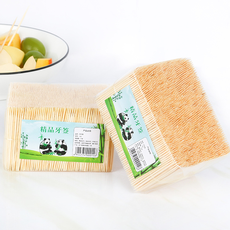 Free shipping, bulk sale of disposable bamboo picks, family set, double-headed pointed fruit toothpicks, eco-friendly hotel disposable toothpicks details Picture