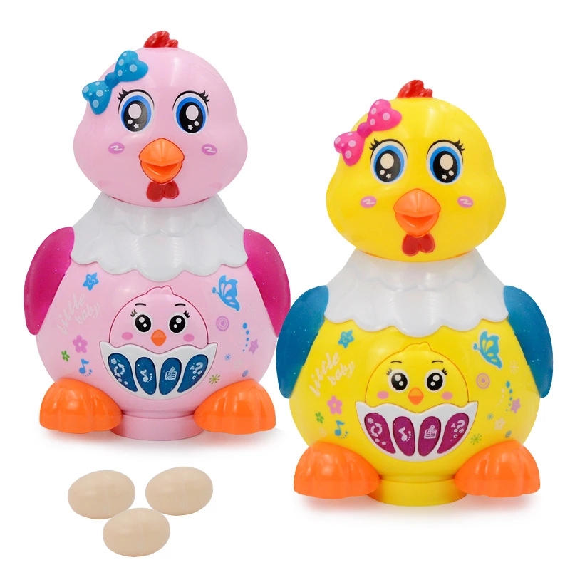 Electric egg-laying Chicken Upgraded version, egg-laying little hen Electric omnidirectional music Glowing children's educational toy h details Picture