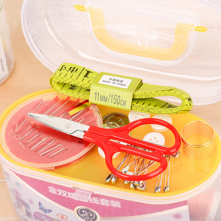 Household Small Treasure Box Multi-Functional Hand-Held Sewing Box Sewing Sewing Portable Finishing 8-Piece Sewing Kit Specification drawing