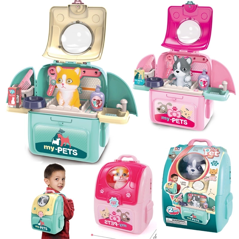Children's role-playing toys, space bags, backpacks, baby pets, simulated animals, cats and dogs, boys and girls full figure