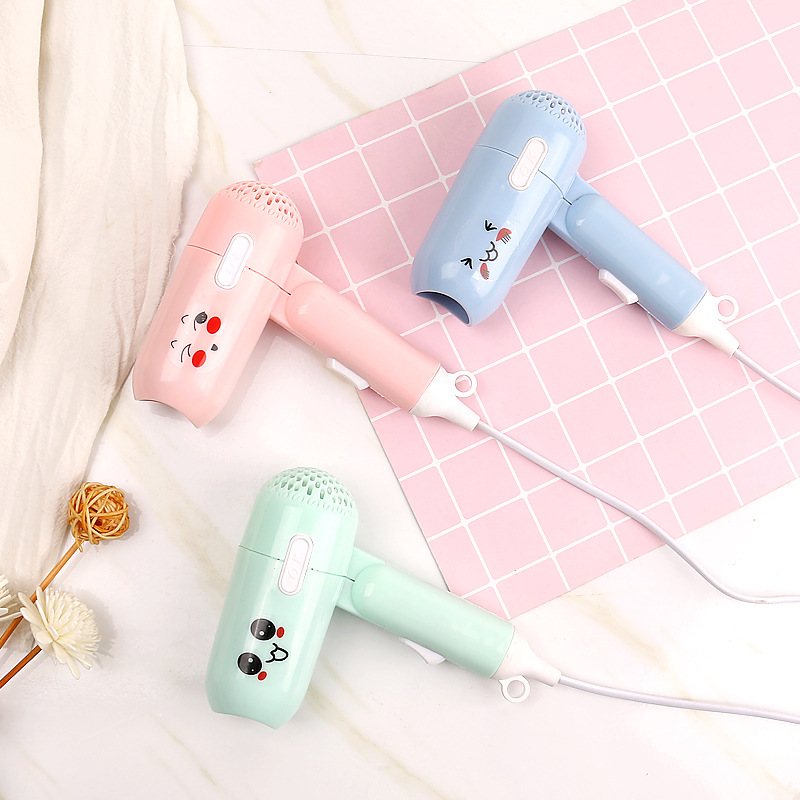 Cute cartoon mini hair dryer, student dormitory hair dryer, foldable portable home cold and hot air blower Specification image