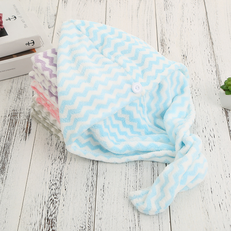 Warp-braided water coral hair cap adult towelette bath cap thickened non-shedding non-fading hair cap thumbnail