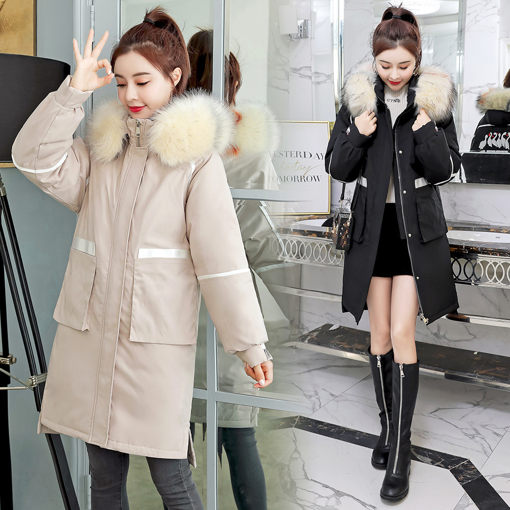 The 2020 new mid-length knee-length down jacket from South Korea is a bestseller for women. It features a thick, loose and fashionable design Item Picture