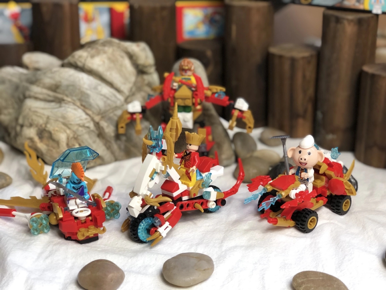 2022 New compatible Wukong Xiaoxia building Block Qitian Dasheng 4-box 1 diy boy building block assembly toy Specification drawing