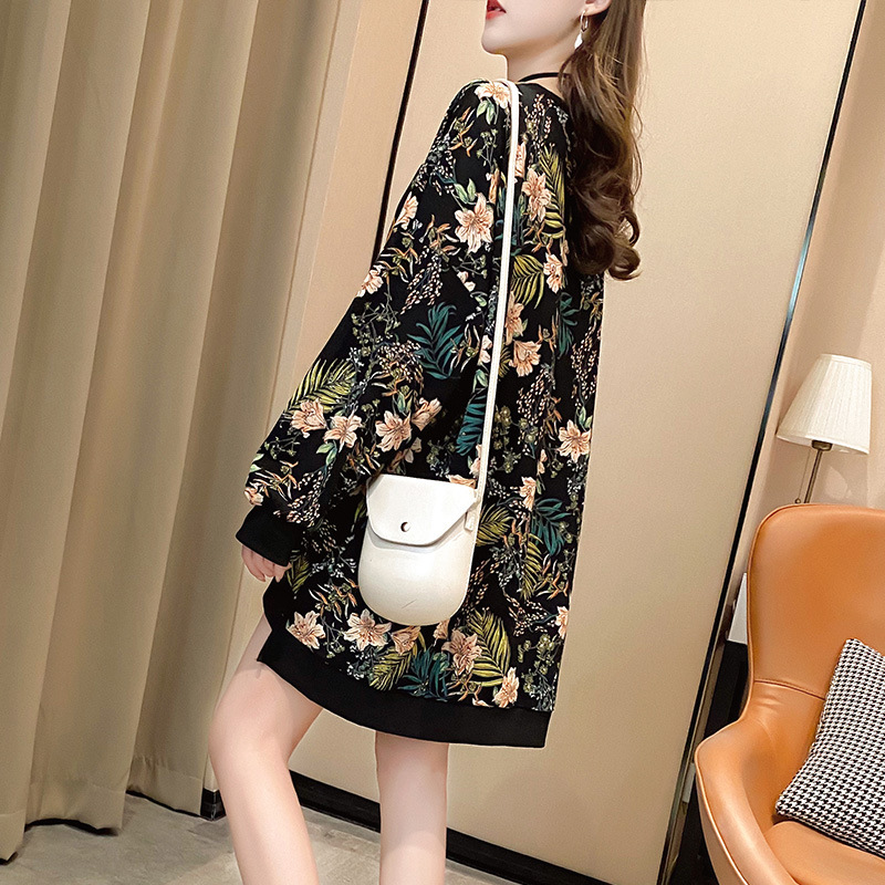 Wholesale 2020 autumn large-sized loose mid-length pullover thin T-shirt top fashionable and stylish hoodie for women Application Scenario