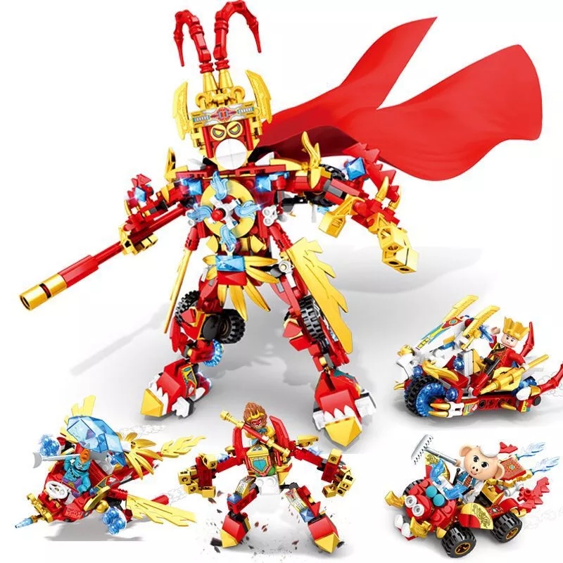 2022 New compatible Wukong Xiaoxia building Block Qitian Dasheng 4-box 1 diy boy building block assembly toy full figure