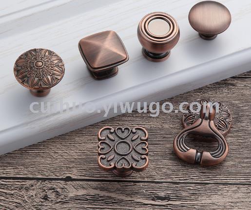 New simple European style red antique copper handle for overall kitchen cabinets, wardrobes, drawers, rosewood furniture, antique handle Application Scenario