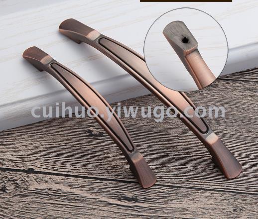 New simple European style red antique copper handle for overall kitchen cabinets, wardrobes, drawers, rosewood furniture, antique handle Specification image
