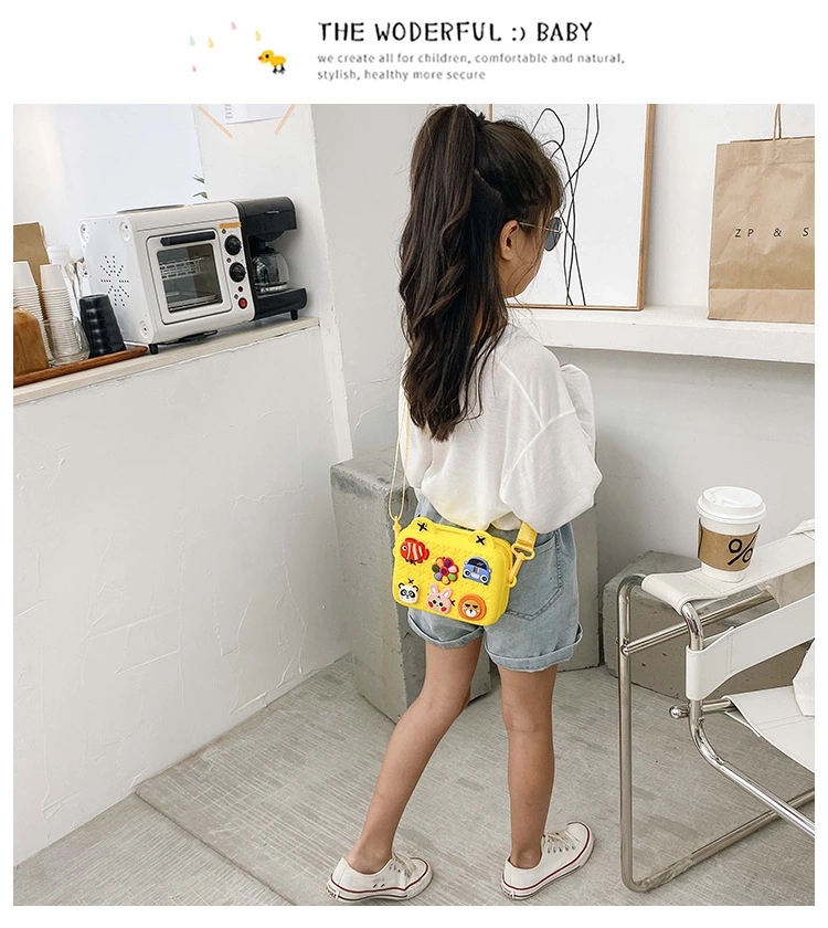 2022 New Style Mengkachu Korean version silicone children's Bag, Summer cute cartoon square bag, single-shoulder crossbody bag for girls Specification drawing