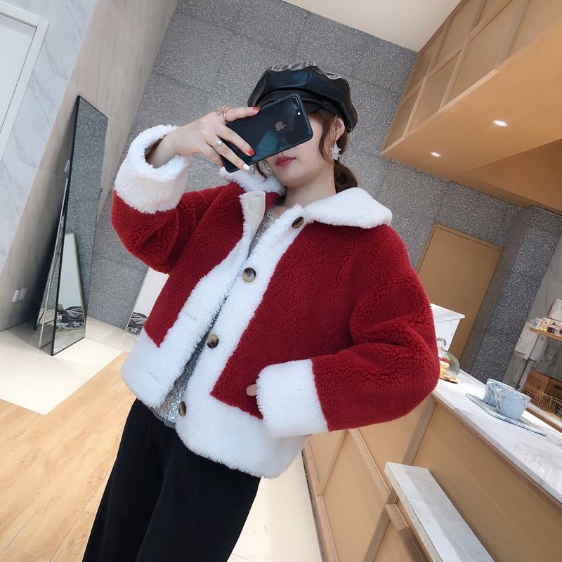 Women's fur coat 2019 Winter new style Haining granular lambskin composite fur integrated coat short style Application Scenario
