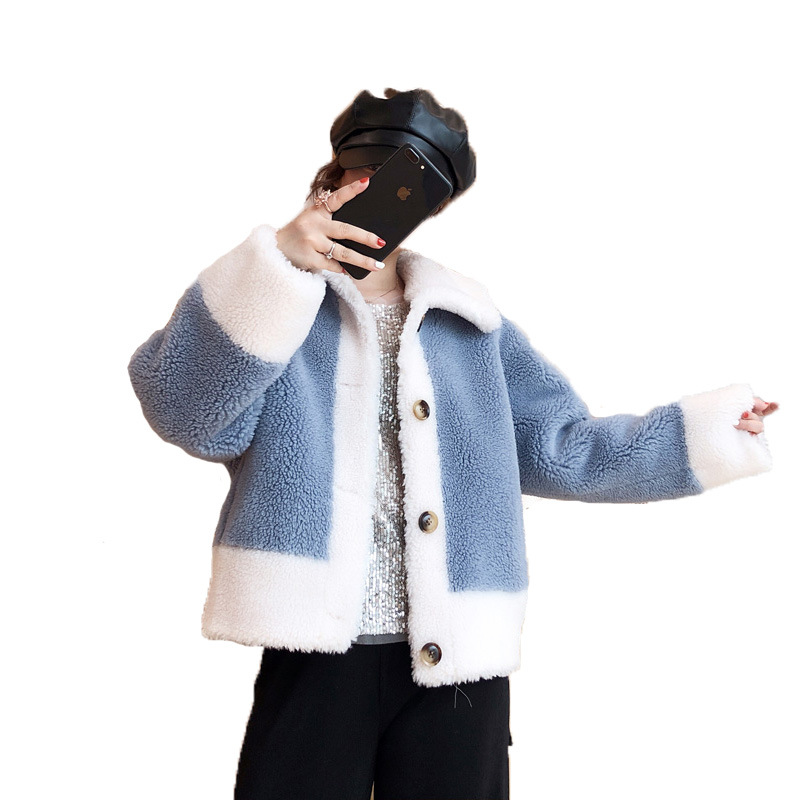 Women's fur coat 2019 Winter new style Haining granular lambskin composite fur integrated coat short style Item Picture